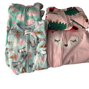 Bundle of Carter’s fleece footie pajamas